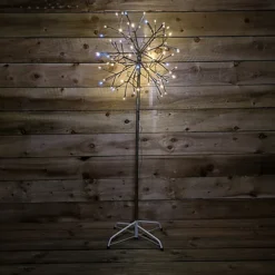 1.2m Champagne Outdoor Christmas Tree With 72 Static 24 Flashing White LEDs