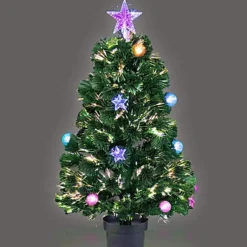 2Ft/60cm Baubles And Stars Fibre Optic Christmas Tree LED Pre-Lit