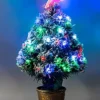 2Ft/60cm Frosted Tips 8 Modes Fibre Optic Christmas Tree LED Pre-Lit