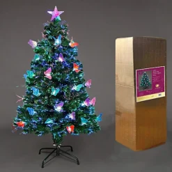 3Ft/90cm Butterflies Fibre Optic Christmas Tree LED Pre-Lit