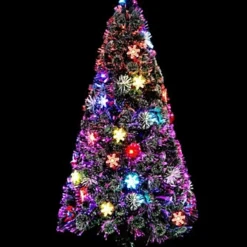 3Ft/90cm Snowflakes Berries Fibre Optic Christmas Tree LED Pre-Lit
