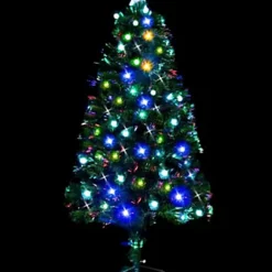 4Ft/120cm Berries Balls Fibre Optic Christmas Tree LED Pre-Lit