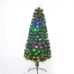 5Ft/150cm Multicolour 8 Modes Fibre Optic Christmas Tree LED Pre-Lit
