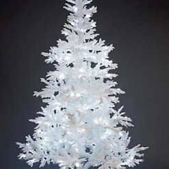 Outlet Christmas Decor Store 5 5FT Prelit White Bavarian Pine Snow White Christmas Tree White LEDs