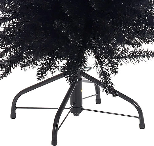 6 FT Slimline Artificial Christmas Tree 560 Tips Full Tree Easy To Assemble With Solid Stand, Xmas Home Decor Tall 1.8m Black 3 6 FT Slimline Artificial Christmas Tree 560 Tips Full Tree Easy To Assemble With Solid Stand, Xmas Home Decor Tall 1.8m Black - Image 3