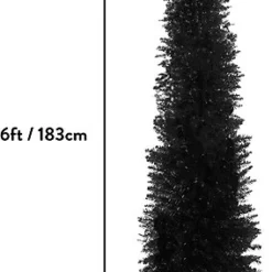 6 FT Slimline Artificial Christmas Tree 560 Tips Full Tree Easy To Assemble With Solid Stand, Xmas Home Decor Tall 1.8m Black 7 6 FT Slimline Artificial Christmas Tree 560 Tips Full Tree Easy To Assemble With Solid Stand, Xmas Home Decor Tall 1.8m Black -Outlet Christmas Decor Store 6 ft slimline artificial christmas tree 560 tips full tree easy to assemble with solid stand xmas home decor tall 1 8m black5012237831581 04c MP
