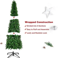 6FT Prelit Green Pencil Christmas Tree Warm White LEDs -Outlet Christmas Decor Store 6ft prelit green pencil christmas tree warm white leds5056141037783 03c MP