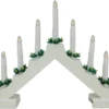 7 LED Wooden Christmas Candle Bridge Battery Operated Indoor Xmas Festive Pre-Lit Warm White Light Window Decoration Arch