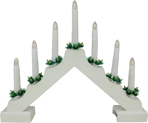 7 LED Wooden Christmas Candle Bridge Battery Operated Indoor Xmas Festive Pre-Lit Warm White Light Window Decoration Arch 1 7 LED Wooden Christmas Candle Bridge Battery Operated Indoor Xmas Festive Pre-Lit Warm White Light Window Decoration Arch