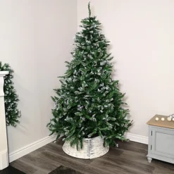 7ft (2.1m) Premier Luxury Mountain Snow Tipped Fir Christmas Tree With 1,155 Tips