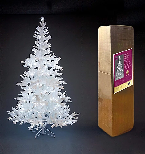 7FT Prelit Bavarian Pine Snow White Christmas Tree White LEDs 2 7FT Prelit Bavarian Pine Snow White Christmas Tree White LEDs - Image 2