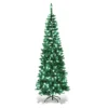 8FT Prelit Green Pencil Christmas Tree White LEDs