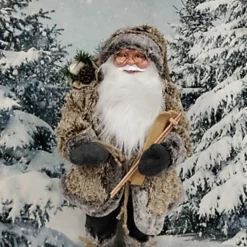 Alpine Santa Traditional Standing Father Christmas With Glasses Figurine 60cm