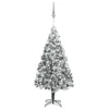 Berkfield Artificial Christmas Tree LEDs&Ball Set&Flocked Snow Green 400cm