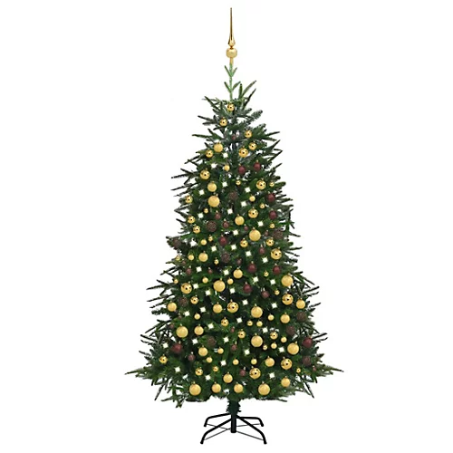 Berkfield Artificial Christmas Tree LEDs&Ball Set Green 210 Cm PVC&PE 1 Berkfield Artificial Christmas Tree LEDs&Ball Set Green 210 Cm PVC&PE