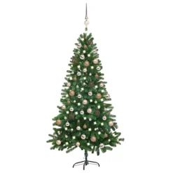 Berkfield Artificial Christmas Tree With LEDs&Ball Set 150 Cm Green