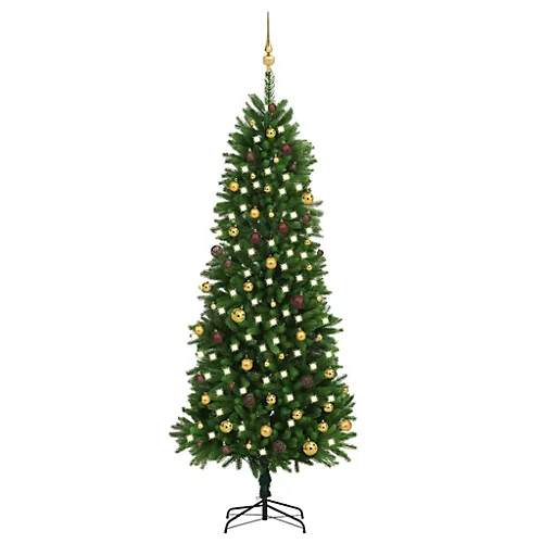 Berkfield Artificial Christmas Tree With LEDs&Ball Set 240 Cm Green 1 Berkfield Artificial Christmas Tree With LEDs&Ball Set 240 Cm Green