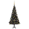 Berkfield Artificial Christmas Tree With LEDs&Ball Set Black 120 Cm PVC