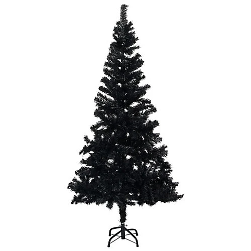 Berkfield Artificial Christmas Tree With LEDs&Ball Set Black 120 Cm PVC 2 Berkfield Artificial Christmas Tree With LEDs&Ball Set Black 120 Cm PVC - Image 2