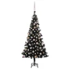 Berkfield Artificial Christmas Tree With LEDs&Ball Set Black 180 Cm PVC