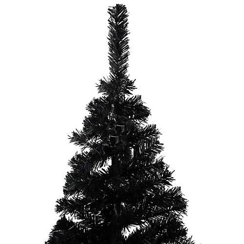 Berkfield Artificial Christmas Tree With LEDs&Ball Set Black 210 Cm PVC 2 Berkfield Artificial Christmas Tree With LEDs&Ball Set Black 210 Cm PVC - Image 2