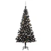 Berkfield Artificial Christmas Tree With LEDs&Ball Set Black 240 Cm PVC