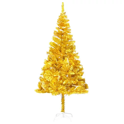 Berkfield Artificial Christmas Tree With LEDs&Ball Set Gold 210 Cm PET 2 Berkfield Artificial Christmas Tree With LEDs&Ball Set Gold 210 Cm PET - Image 2