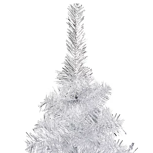 Berkfield Artificial Christmas Tree With LEDs&Ball Set Silver 120 Cm PET 2 Berkfield Artificial Christmas Tree With LEDs&Ball Set Silver 120 Cm PET - Image 2