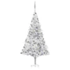Berkfield Artificial Christmas Tree With LEDs&Ball Set Silver 210 Cm PET
