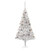 Berkfield Artificial Christmas Tree With LEDs&Ball Set Silver 240 Cm PET