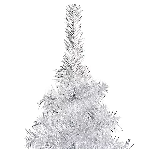 Berkfield Artificial Christmas Tree With LEDs&Ball Set Silver 240 Cm PET 3 Berkfield Artificial Christmas Tree With LEDs&Ball Set Silver 240 Cm PET - Image 3
