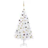Berkfield Artificial Christmas Tree With LEDs&Ball Set White 210 Cm PVC