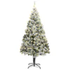 Berkfield Artificial Christmas Tree With LEDs&Flocked Snow Green 300cm PVC