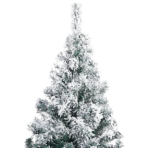 Berkfield Artificial Christmas Tree With LEDs&Flocked Snow Green 300cm PVC 3 Berkfield Artificial Christmas Tree With LEDs&Flocked Snow Green 300cm PVC - Image 3