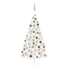 Berkfield Artificial Half Christmas Tree With LEDs&Ball Set White 150 Cm