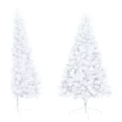 Berkfield Artificial Half Christmas Tree With LEDs&Ball Set White 150 Cm -Outlet Christmas Decor Store berkfield artificial half christmas tree with leds ball set white 150 cm7720286495704 03c MP