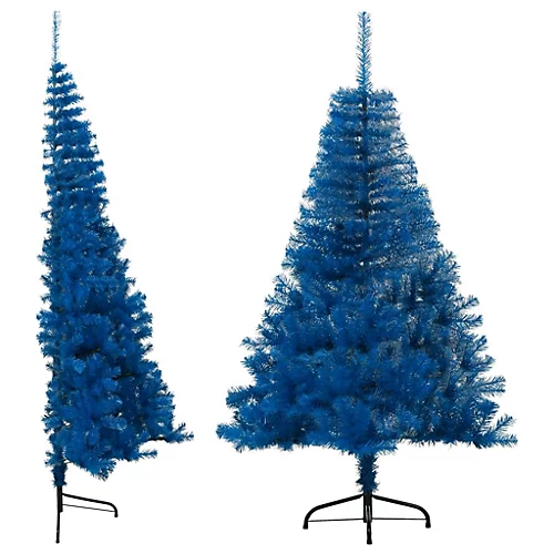 Berkfield Artificial Half Christmas Tree With Stand Blue 120 Cm PVC 2 Berkfield Artificial Half Christmas Tree With Stand Blue 120 Cm PVC - Image 2