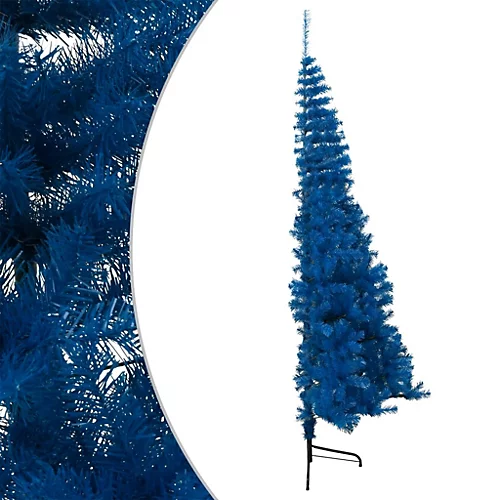 Berkfield Artificial Half Christmas Tree With Stand Blue 120 Cm PVC 3 Berkfield Artificial Half Christmas Tree With Stand Blue 120 Cm PVC - Image 3