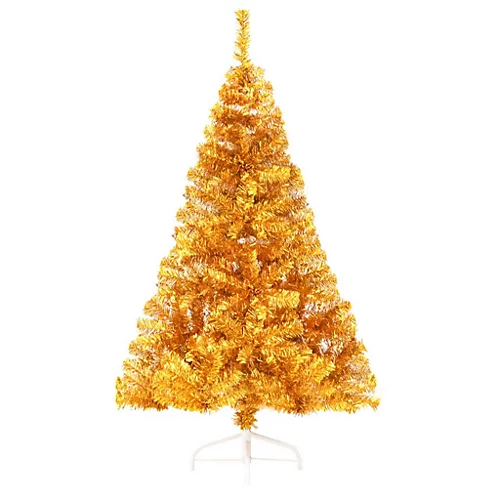 Berkfield Artificial Half Christmas Tree With Stand Gold 120 Cm PVC 3 Berkfield Artificial Half Christmas Tree With Stand Gold 120 Cm PVC - Image 3
