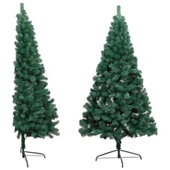 Berkfield Artificial Half Christmas Tree With Stand Green 210 Cm PVC -Outlet Christmas Decor Store berkfield artificial half christmas tree with stand green 210 cm pvc7720286015087 02c MP