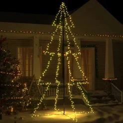 Berkfield Christmas Cone Tree 360 LEDs Indoor And Outdoor 143x250 Cm