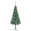 Berkfield Corner Artificial Christmas Tree LEDs&Ball Set Green 120 Cm PVC