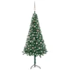 Berkfield Corner Artificial Christmas Tree LEDs&Ball Set Green 180 Cm PVC