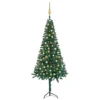 Berkfield Corner Artificial Christmas Tree LEDs&Ball Set Green 240 Cm PVC