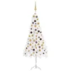 Berkfield Corner Artificial Christmas Tree LEDs&Ball Set White 150 Cm PVC
