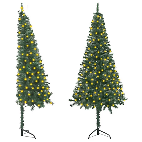 Berkfield Corner Artificial Christmas Tree With LEDs Green 120 Cm PVC 1 Berkfield Corner Artificial Christmas Tree With LEDs Green 120 Cm PVC
