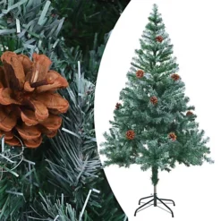 Berkfield Frosted Christmas Tree With LEDs&Ball Set&Pinecones 150 Cm -Outlet Christmas Decor Store berkfield frosted christmas tree with leds ball set pinecones 150 cm7720286496145 02c MP