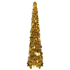 Berkfield Pop-up Artificial Christmas Tree Gold 120 Cm PET