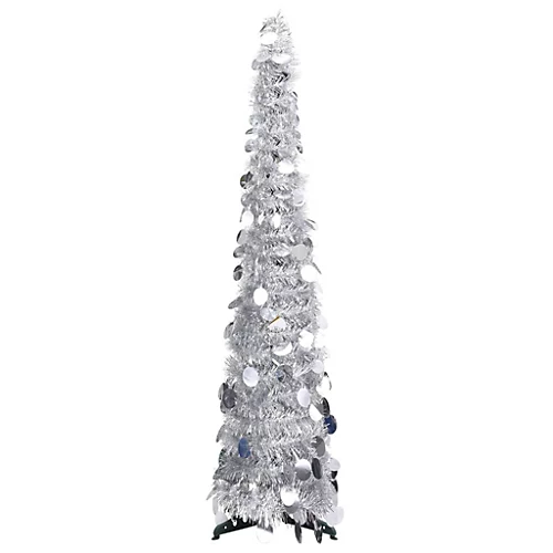 Berkfield Pop-up Artificial Christmas Tree Silver 120 Cm PET 1 Berkfield Pop-up Artificial Christmas Tree Silver 120 Cm PET