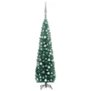Berkfield Slim Artificial Christmas Tree With LEDs&Ball Set Green 180 Cm